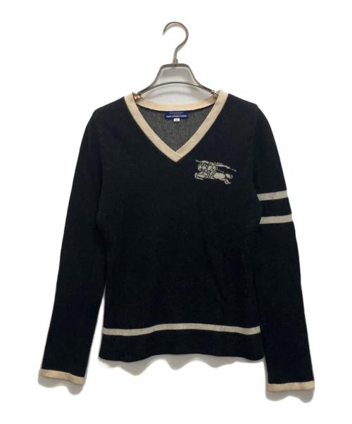 BURBERRY BLUE LABEL（バーバリー ブルー レーベル）BURBERRY BLUE LABEL (バーバリー ブルー レーベル) 厚手ニット ブラック×ホワイト サイズ:38の古着・服飾アイテム