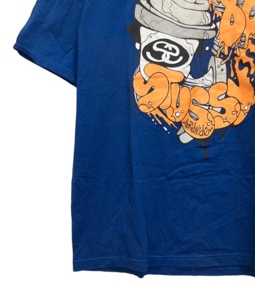 stussy（ステューシー）stussy (ステューシー) プリントTシャツ ブルー サイズ:XLの古着・服飾アイテム
