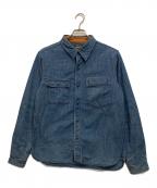 EIGHT Gエイトジー）の古着「6oz COVERT CHAMBRAY FARMER WORK SHIRT　」｜ブルー