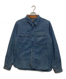 EIGHT G（エイトジー）の古着「6oz COVERT CHAMBRAY FARMER WORK SHIRT　」｜ブルー
