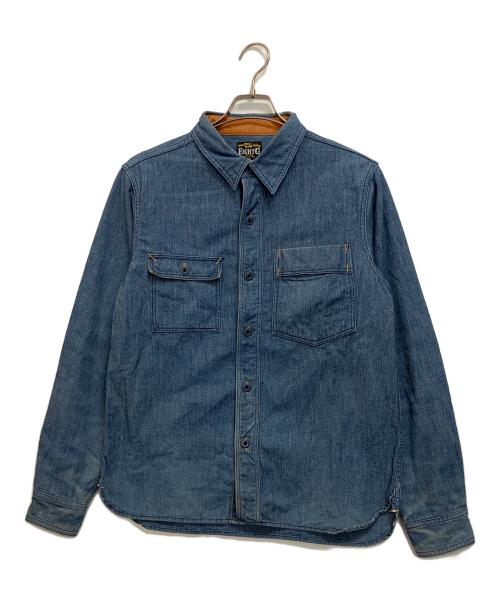 EIGHT G（エイトジー）EIGHT G (エイトジー) 6oz COVERT CHAMBRAY FARMER WORK SHIRT　 ブルー サイズ:Lの古着・服飾アイテム
