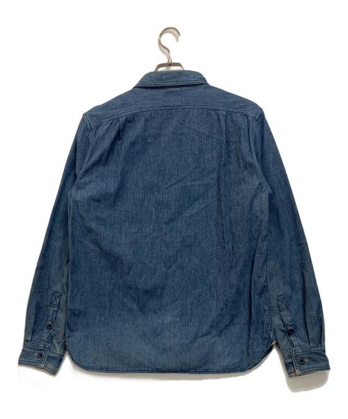 EIGHT G（エイトジー）EIGHT G (エイトジー) 6oz COVERT CHAMBRAY FARMER WORK SHIRT　 ブルー サイズ:Lの古着・服飾アイテム