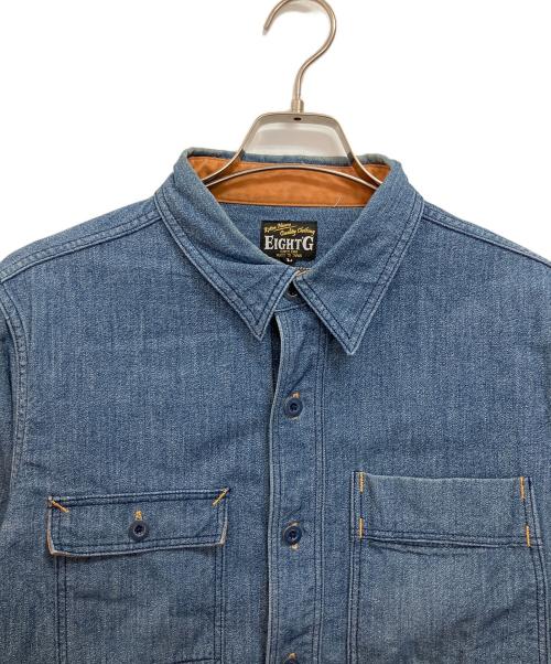 EIGHT G（エイトジー）EIGHT G (エイトジー) 6oz COVERT CHAMBRAY FARMER WORK SHIRT　 ブルー サイズ:Lの古着・服飾アイテム