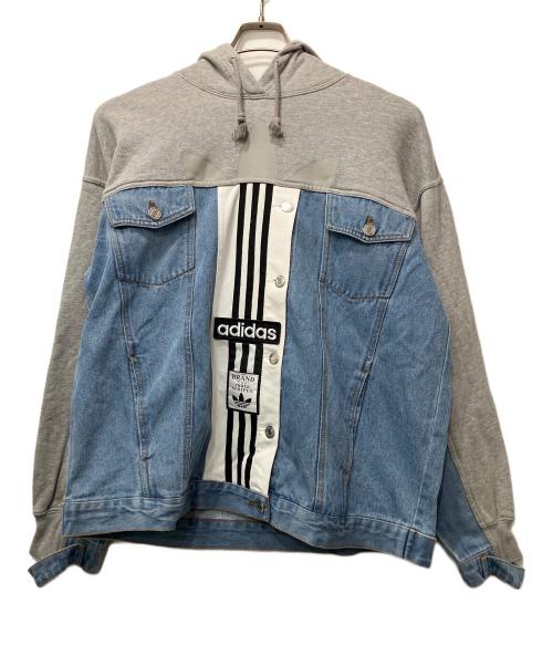 adidas Originals（アディダスオリジナル）adidas Originals (アディダスオリジナル) デニムパーカー グレー×ブルー サイズ:Lの古着・服飾アイテム