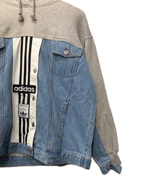 adidas Originals（アディダスオリジナル）adidas Originals (アディダスオリジナル) デニムパーカー グレー×ブルー サイズ:Lの古着・服飾アイテム