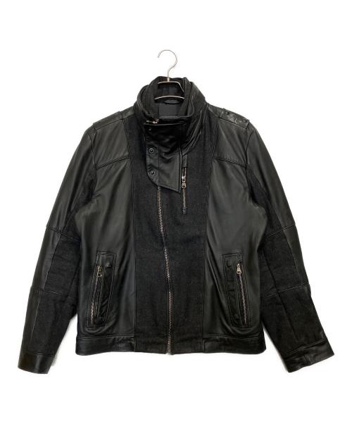 BOSS HUGO BOSS（ボス ヒューゴボス）BOSS HUGO BOSS (ボス ヒューゴボス) レザージャケット ブラック サイズ:UK 50の古着・服飾アイテム