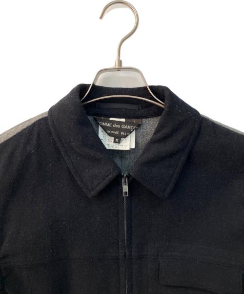 COMME des GARCONS HOMME PLUS（コムデギャルソンオムプリュス）COMME des GARCONS HOMME PLUS (コムデギャルソンオムプリュス) ウールジップジャケット ネイビー×グレー サイズ:Mの古着・服飾アイテム