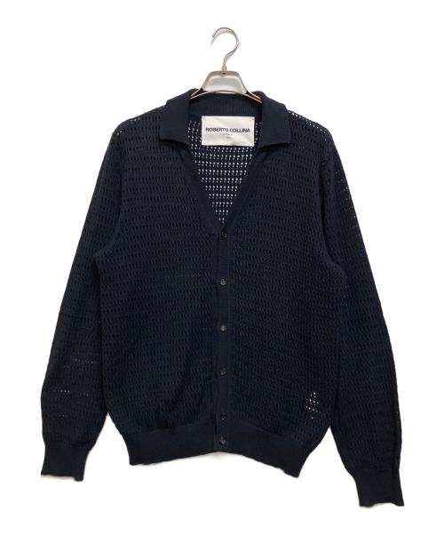 ROBERTO COLLINA（ロベルトコリーナ）ROBERTO COLLINA (ロベルトコリーナ) メッシュニットカーディガン ネイビー サイズ:50の古着・服飾アイテム