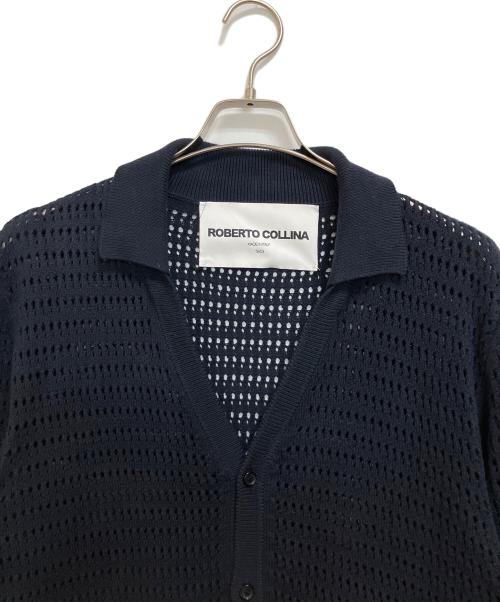 ROBERTO COLLINA（ロベルトコリーナ）ROBERTO COLLINA (ロベルトコリーナ) メッシュニットカーディガン ネイビー サイズ:50の古着・服飾アイテム