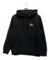 stussy（ステューシー）の古着「ロゴフーディ　プルオーバーパーカー」｜ブラック