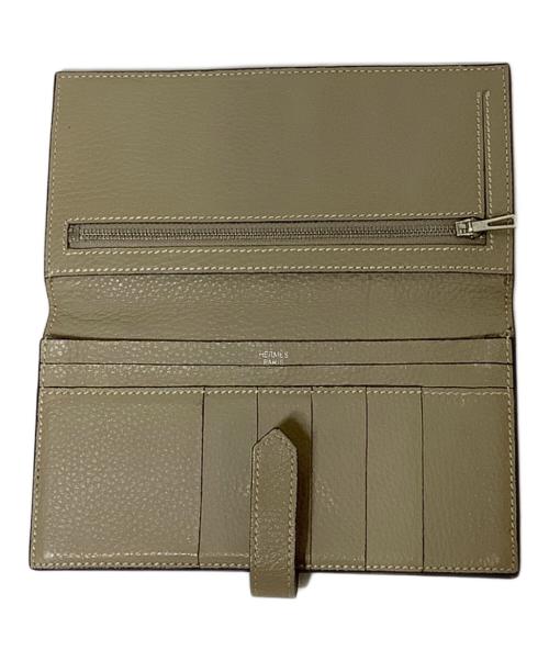 HERMES（エルメス）HERMES (エルメス) ベアンスフレ　長財布 ピンク×ブラウンの古着・服飾アイテム