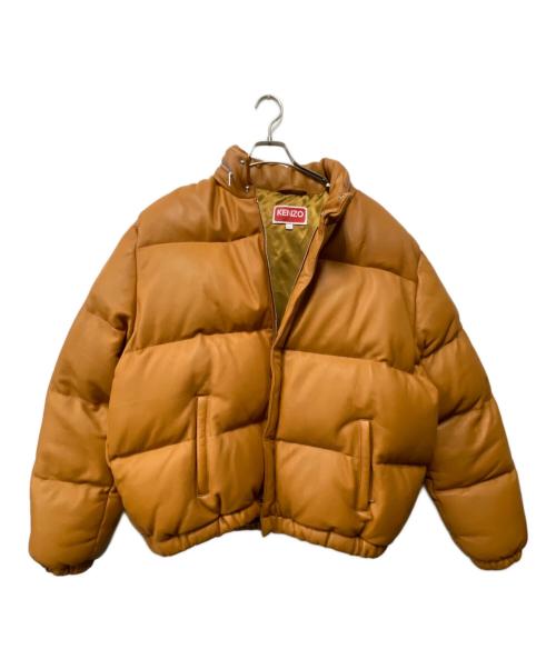 KENZO（ケンゾー）KENZO (ケンゾー) レザーパフィダウンジャケット ブラウン サイズ:Lの古着・服飾アイテム