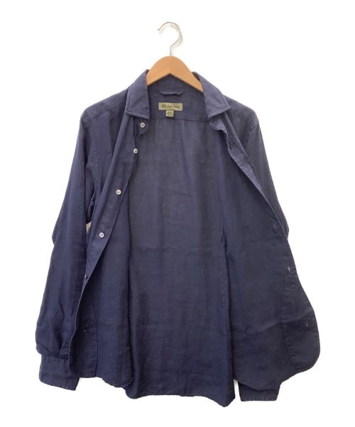 NIGEL CABOURN（ナイジェルケーボン）NIGEL CABOURN (ナイジェルケーボン) リネンボタンダウンシャツ ネイビー サイズ:46の古着・服飾アイテム