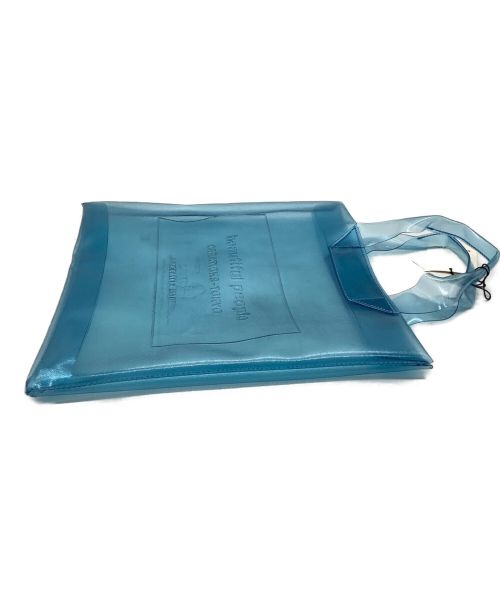 beautiful people（ビューティフルピープル）beautiful people (ビューティフルピープル) クリアエンボス　ビニール　タグトートバッグ スカイブルーの古着・服飾アイテム