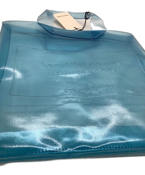 beautiful people（ビューティフルピープル）beautiful people (ビューティフルピープル) クリアエンボス　ビニール　タグトートバッグ スカイブルーの古着・服飾アイテム