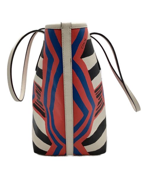 COACH（コーチ）COACH (コーチ) トートバッグ レッド×ネイビーの古着・服飾アイテム