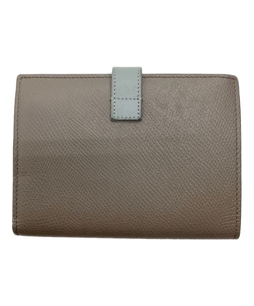 CELINE（セリーヌ）CELINE (セリーヌ) ミディアムストラップウォレット グレージュ×アイスブルーの古着・服飾アイテム