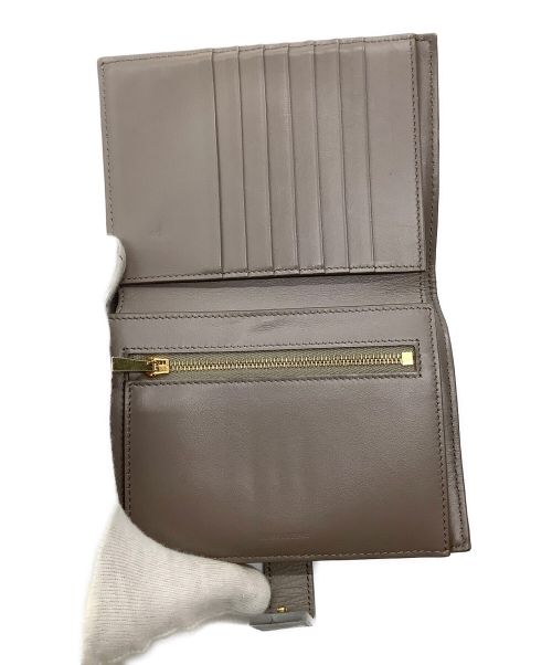 CELINE（セリーヌ）CELINE (セリーヌ) ミディアムストラップウォレット グレージュ×アイスブルーの古着・服飾アイテム
