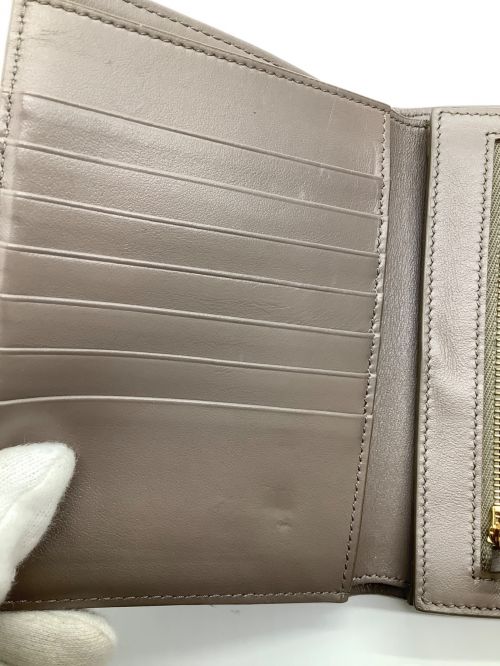 CELINE（セリーヌ）CELINE (セリーヌ) ミディアムストラップウォレット グレージュ×アイスブルーの古着・服飾アイテム