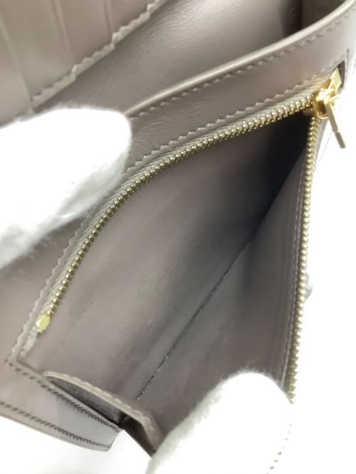 CELINE（セリーヌ）CELINE (セリーヌ) ミディアムストラップウォレット グレージュ×アイスブルーの古着・服飾アイテム