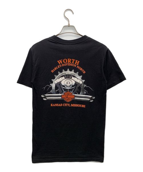 バンドTシャツ（バンドTシャツ）バンドTシャツ (バンドTシャツ) ［古着］90’ｓ　HARLEY-DAVIDSON　モーターTシャツ ブラック サイズ:Sの古着・服飾アイテム