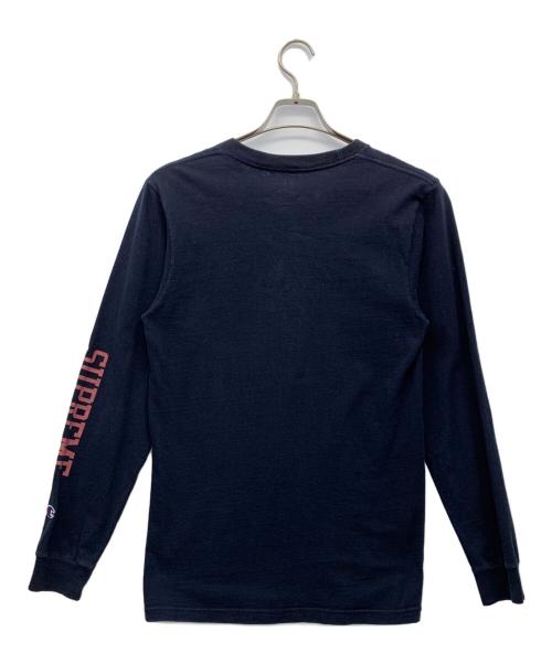 Champion（チャンピオン）Champion (チャンピオン) Supreme (シュプリーム) ロングスリーブTシャツ ネイビー サイズ:Sの古着・服飾アイテム