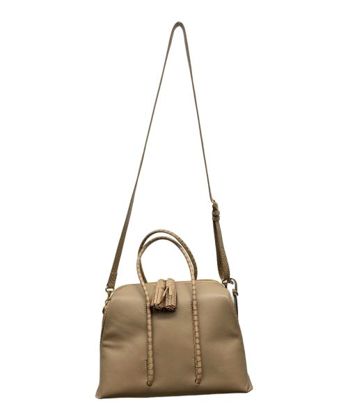 VIOLAd'ORO（ヴィオラドーロ）VIOLAd'ORO (ヴィオラドーロ) 2WAYバッグ ベージュの古着・服飾アイテム