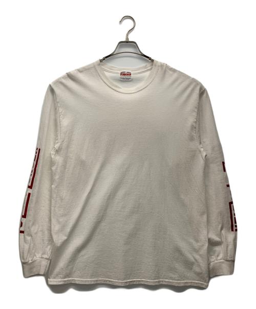 PorkChop（ポークチョップ）PORKCHOP (ポークチョップ) 長袖カットソー ホワイト サイズ:Lの古着・服飾アイテム