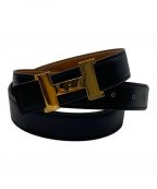 HERMESエルメス）の古着「レザーベルト」｜ブラック