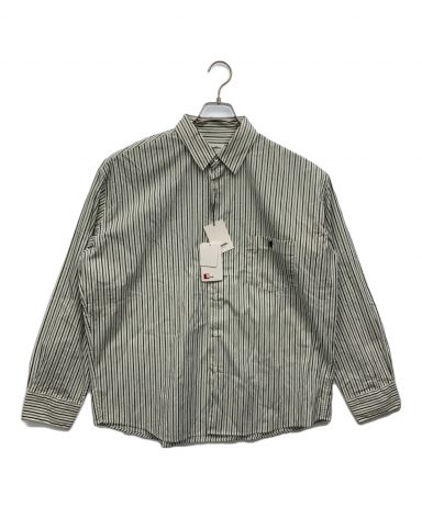 RUMCHE ラムシェ ブラウス F 緑(ストライプ) 【古着】【中古】 セール】 キレイ色ストライプシャツ≪洗濯機で洗える≫ （シャツ