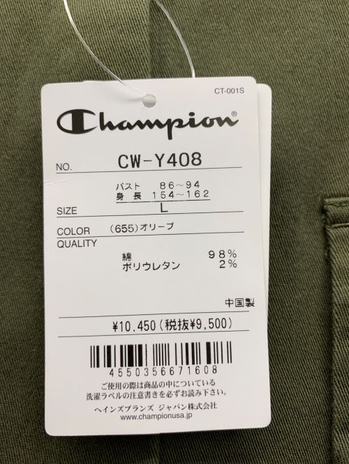 Champion（チャンピオン）Champion (チャンピオン) ワンポイントロゴシャツ オリーブ サイズ:L 未使用品の古着・服飾アイテム