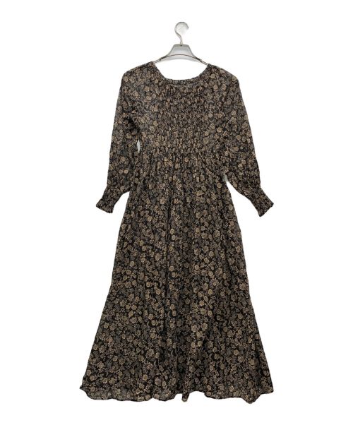 ne quittez pas（ヌキテパ）ne quittez pas (ヌキテパ) 花柄ワンピース ブラック×ブラウン サイズ:‐の古着・服飾アイテム