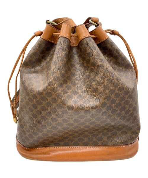 CELINE（セリーヌ）CELINE (セリーヌ) 巾着ショルダーバッグ ブラウンの古着・服飾アイテム