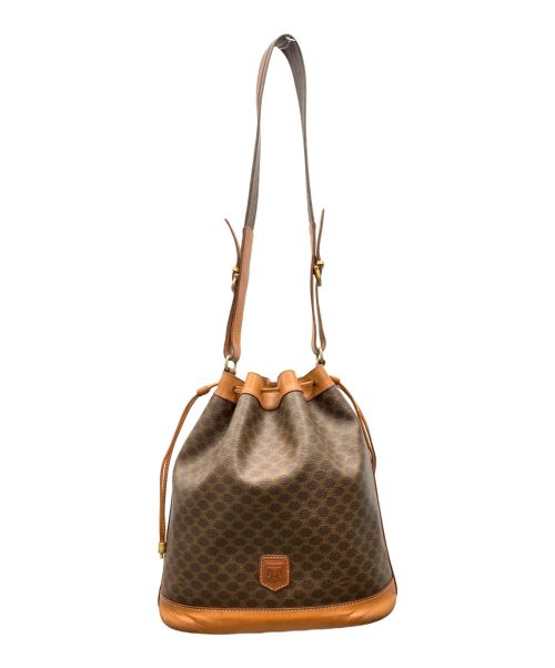 CELINE（セリーヌ）CELINE (セリーヌ) 巾着ショルダーバッグ ブラウンの古着・服飾アイテム