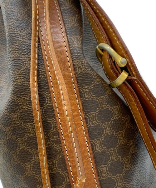 CELINE（セリーヌ）CELINE (セリーヌ) 巾着ショルダーバッグ ブラウンの古着・服飾アイテム