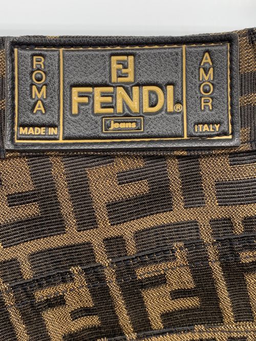 FENDI JEANS（フェンディ ジーンズ）FENDI jeans (フェンディ ジーンズ) パンツ ブラック×ブラウン サイズ:27incの古着・服飾アイテム