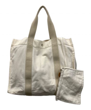 HERMES　トートバッグ 中古・古着通販】HERMES (エルメス) キャンバストートバッグ ホワイト