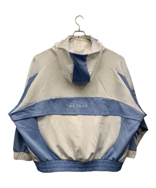 REFLEM（レフレム）REFLEM (レフレム) ビッグアーチ切替ハイネックジャージパーカー スカイブルー×ホワイト サイズ:FREEの古着・服飾アイテム