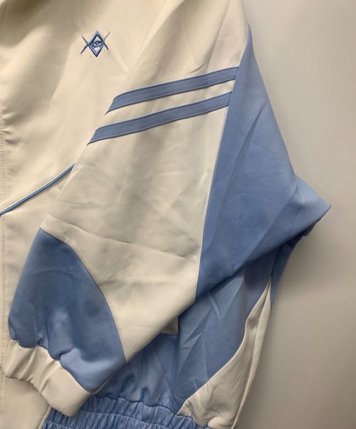 REFLEM（レフレム）REFLEM (レフレム) ビッグアーチ切替ハイネックジャージパーカー スカイブルー×ホワイト サイズ:FREEの古着・服飾アイテム