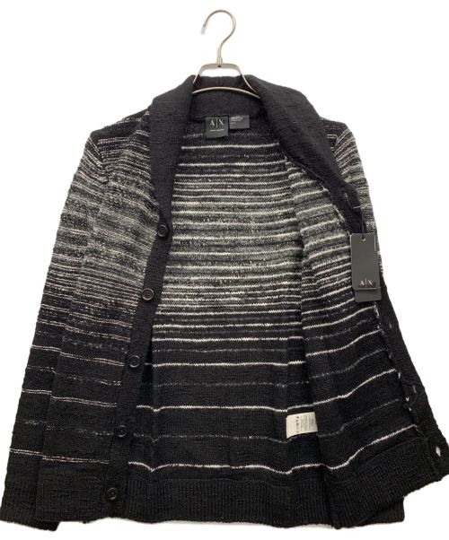 ARMANI EXCHANGE（アルマーニ エクスチェンジ）ARMANI EXCHANGE (アルマーニ エクスチェンジ) ニットカーディガン ブラック×ホワイト サイズ:S 未使用品の古着・服飾アイテム