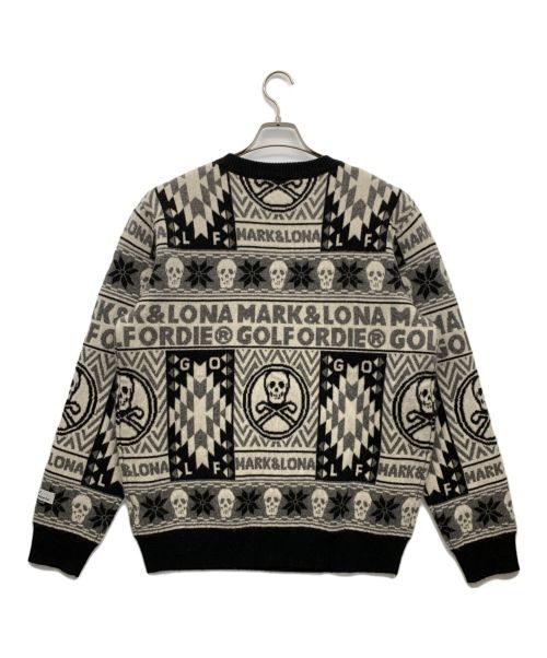 MARK&LONA（マークアンドロナ）MARK&LONA (マークアンドロナ) カシミヤニット ホワイト×ブラック サイズ:50 未使用品の古着・服飾アイテム