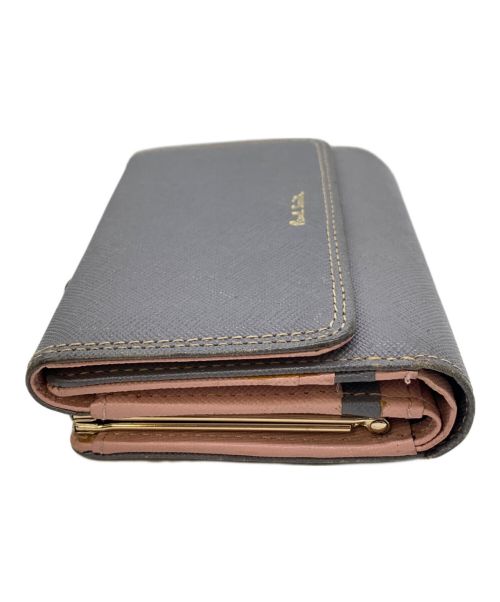 PAUL SMITH（ポールスミス）Paul Smith (ポールスミス) 3つ折り財布 グレー×ピンクの古着・服飾アイテム