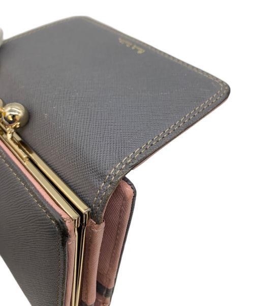 PAUL SMITH（ポールスミス）Paul Smith (ポールスミス) 3つ折り財布 グレー×ピンクの古着・服飾アイテム