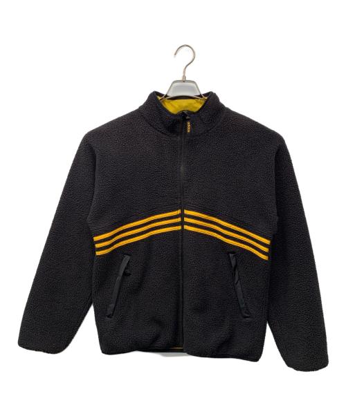 adidas Originals（アディダスオリジナル）adidas originals (アディダスオリジナル) シェルパ ボアフリースジャケット ブラック×イエロー サイズ:Lの古着・服飾アイテム
