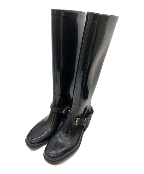 JIMMY CHOO（ジミーチュウ）JIMMY CHOO (ジミーチュウ) レインブーツ ブラック サイズ:37の古着・服飾アイテム