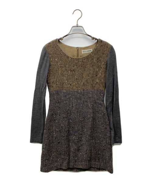 DOLCE & GABBANA（ドルチェ＆ガッバーナ）DOLCE & GABBANA (ドルチェ＆ガッバーナ) ワンピース ブラウン×グレー サイズ:‐の古着・服飾アイテム