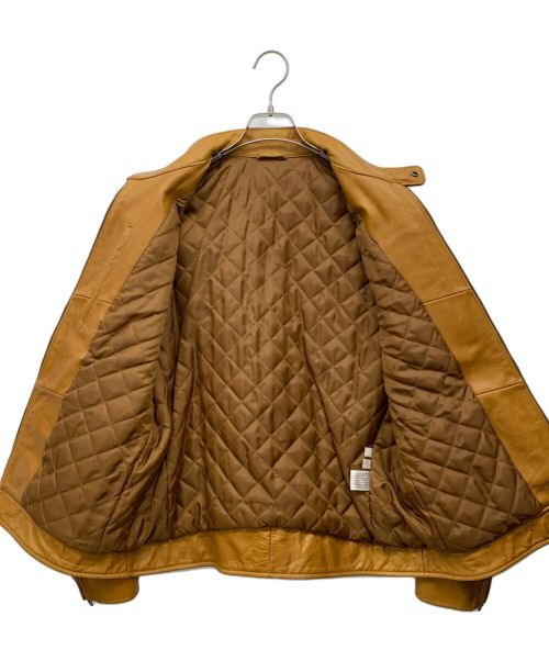 UNIQLO（ユニクロ）UNIQLO (ユニクロ) シングル ライダース レザー ジャケット ブラウン サイズ:Lの古着・服飾アイテム