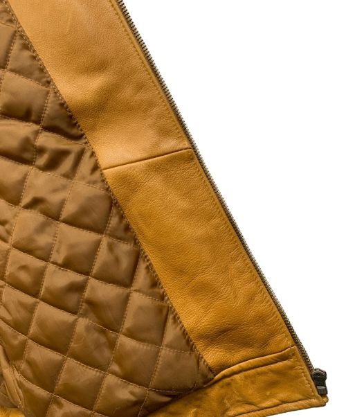 UNIQLO（ユニクロ）UNIQLO (ユニクロ) シングル ライダース レザー ジャケット ブラウン サイズ:Lの古着・服飾アイテム