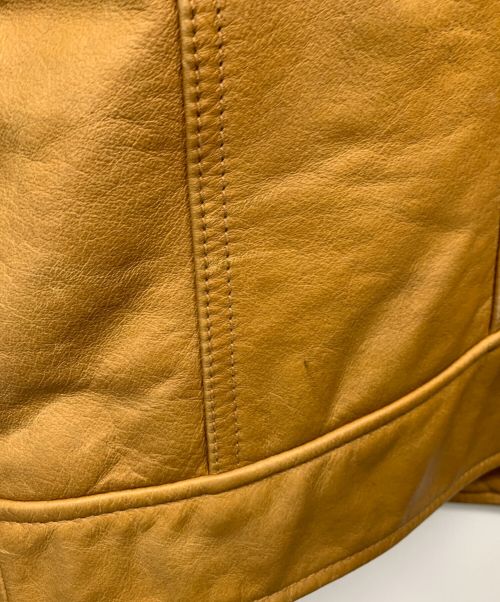 UNIQLO（ユニクロ）UNIQLO (ユニクロ) シングル ライダース レザー ジャケット ブラウン サイズ:Lの古着・服飾アイテム
