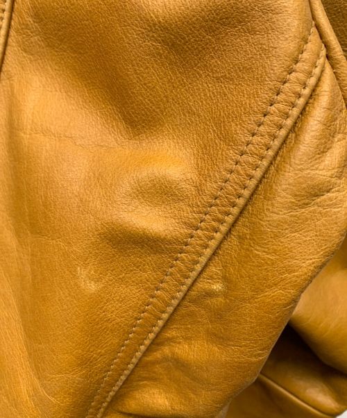 UNIQLO（ユニクロ）UNIQLO (ユニクロ) シングル ライダース レザー ジャケット ブラウン サイズ:Lの古着・服飾アイテム